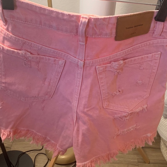 Pink Distressed Jean Shorts - Picture 5 of 8